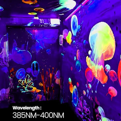 50W LED Black Lights 2 Pack, Blacklight Flood Light with On/Off Switch | 6.7Ft Cord, IP65 Waterproof Outdoor Black Lights, Glow in The Dark, Halloween, Body Paint, Fluorescent Poster, Neon Glow - size: 50 watts