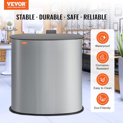 VEVOR Portable Tradeshow Podium Table, 35.43" x 19.29" x 37.01", Display Exhibition Counter Stand Booth Fair with Wall, Foldable Promotion Retail Bar Table Pop Up Podium Counter with Carrying Bag