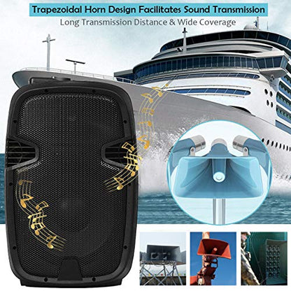 GOFLAME 2000W 2-Way Powered Speakers, 12" Portable Dual Speakers PA System with TWS Bluetooth, USB SD Card, AUX MP3 FM Radio, Microphone, 2 Tripod Stands, Remote Control and Cables