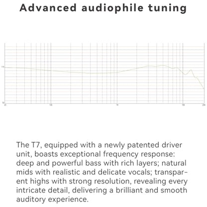 TINHIFI T7 Flagship in-Ear Monitor, Hi-Fi Earphones with 10mm Gold-Plated Dynamic Driver, Detachable MMCX Cable, Noise Isolating IEM, Premium Sound Quality for Audiophiles, Musicians - Black
