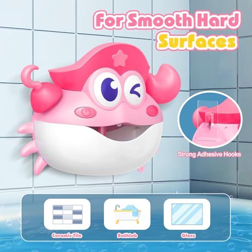 Bath Toys,Light Up Baby Bath Toys Bath Bubble Machine with Colourful RGB Light Great Birthday for Toddler Boys and Girls Tub Toy for Kids Ages 1-3 4-8 - color: Pink