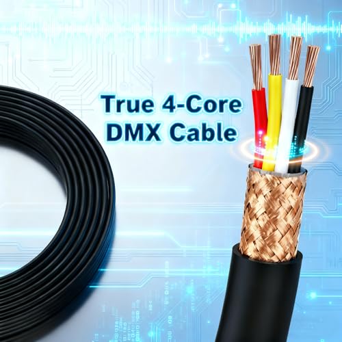 SMALL-EYE 5 Pin DMX Cables 50 ft 4-Pack, 4-Core Male to Female - size: 50 feet -4 Packs