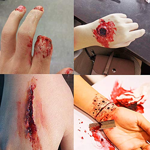 MEICOLY SFX Makeup Kit Scars Wax,Fake Blood Spray(2.1Oz) Halloween Special Effects Wound Wax(1.67Oz) with Spatula,Stipple Sponge,Coagulated Blood Gel(1.06Oz),5ml Castor Sealer,Scary Clown Makeup 01 - color: 1 pcs Modeling Wax Set 01