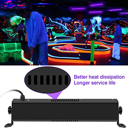 54W 18LEDs Aluminum Heat Dissipation Black Light Bar for Glow Party | UV Black Light Glow in The Dark Party Supplies for Blacklights Party Body Paint Birthday Music Nightclub Halloween Christmas