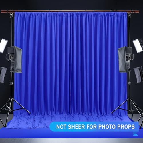 Royal Blue Backdrop Curtain 2 Panels-Wrinkle-Free Royal Blue Curtains Polyester Photography Drapes for Baby Shower Birthday Party Photo Background Backdrop Stand- 8 X10FT - color: Royal Blue, size: W4' x H10'(2 panels)