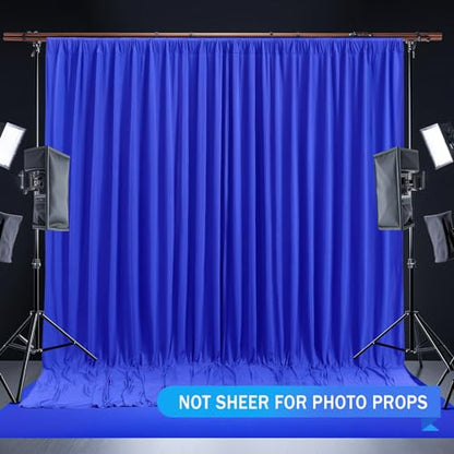 Royal Blue Backdrop Curtain 2 Panels-Wrinkle-Free Royal Blue Curtains Polyester Photography Drapes for Baby Shower Birthday Party Photo Background Backdrop Stand- 8 X10FT - color: Royal Blue, size: W4' x H10'(2 panels)