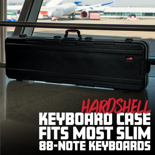 Gator Cases Frequent Flyer's Series Molded Flight Case for Slim 88-Note Keyboards with TSA Approved Locking Latches and Recessed Wheels, (GTSA-KEY88SL) - size: Slim 88-Note