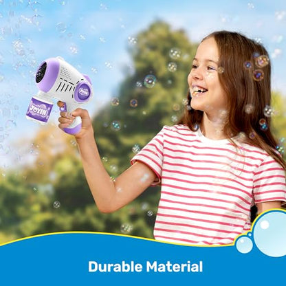 JOYIN 2 Kids Bubble Guns with 4 Bottles Solution, Automatic Bubble Machine Gun with 8 Holes for Kids, Adults, Summer Toys, Easter Basket Stuffers, Birthday Gift, Party Favors-Purple，Pink - color: Pink, Purple