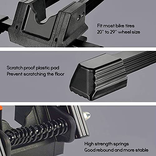 Sports Foldable Alloy Bicycle Stand Bike Floor Parking Rack Steady Wheel Holder Fit 20"-29" BikesIndoor Home Garage Cycling Storage Organizer Cycle Tires Rack Holder for Mountain and Road Bike
