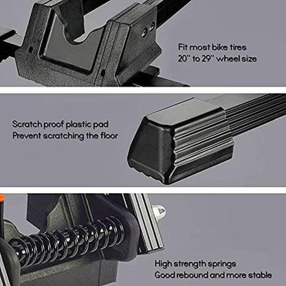 Sports Foldable Alloy Bicycle Stand Bike Floor Parking Rack Steady Wheel Holder Fit 20"-29" BikesIndoor Home Garage Cycling Storage Organizer Cycle Tires Rack Holder for Mountain and Road Bike