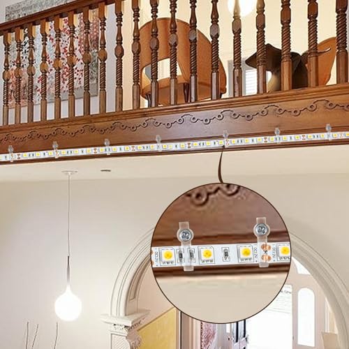 GRIVER 100 Pack Strip Light Mounting Brackets,Fixing Clips,One-Side Fixing,100 Screws Included (for 10mm Wide Non-Waterproof Strip Lights) - style: For 10mm Wide Non-Waterproof Strip Lights