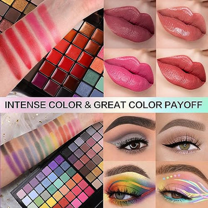 CHARMCODE Full Makeup Kit, Makeup Sets for Women Full Kit, All in One Make Up Gift Set for Girls & Women with Eyeshadow,Liquid Lipstick,Foundation,Mascara,Blush,Eyeliner,Contour,Brushes and More - color: Ultimate Full Makeup Kit