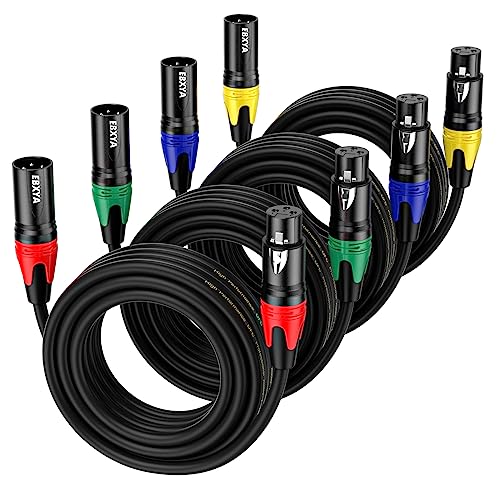EBXYA XLR Cables, 15 Feet 4-Pack XLR Male to Female 3-Pin Microphone Cable - size: 15 Feet