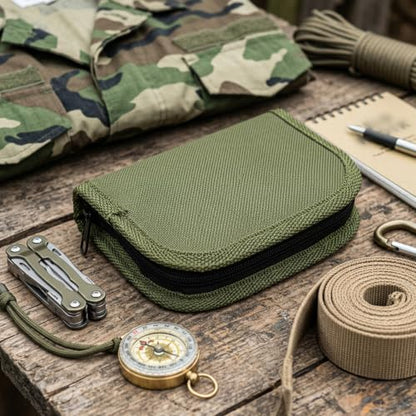 Army Sewing Kit for Adult Men Military Survival Emergency Sewing Kit Button | Army Green Army Sewing Kit, Military Survival Emergency Sewing Kit Travel with Buttons Nylon Portable Small Travel Field EDC - color: Army green