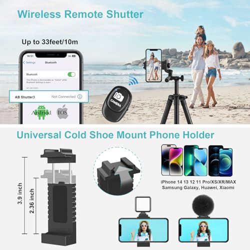 71 Inch Lightweight Tripod for Camera & Phone with Wireless Remote | Comes with phone holder and carry bag,travel-friendly,2-in-1 selfie stick and tripod design,Aluminum portable alloy body