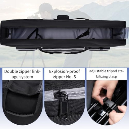 Tripod Carrying Case, 50.8" Heavy Duty Tripod Bag with Padded Divider | Light Stand Bag Dual Zipper Photo Studio Equipment Large Carrying Bag for Tripod, Monopods, Mic Stand, Tent Pole, Boom Stands - size: 50.8 x 9.4 x 9.8 IN