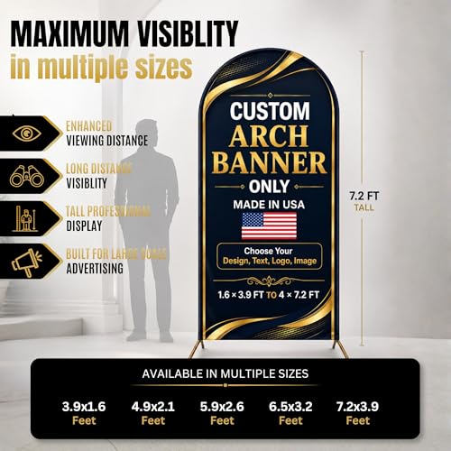 Custom Backdrop Arch Cover by BCB, 2-side Custom arch covers Printed in USA | 3.9 to 7.2 ft custom arch backdrop cover only, no stand, personalized backdrop customize photo for gender reveal, baby shower - color: Arc Banner