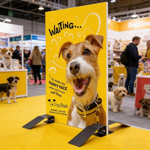 4 Pieces Spider Feet Board Sign Holder Bases, Metal Adjustable Floor Standing Board Sign Holders for Any Size Stores Advertising Events Foam Boards, Street Signs Display and Support