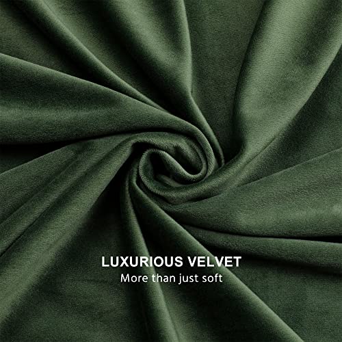 Benedeco Olive Green Velvet Blackout Curtains 52x84, 2 Panels | Elegant Room Darkening Thermal Insulated Noise Reducing Velvet Drapes with Back Tab and Rod Pocket for Living Room, Bedroom - color: Olive Green, size: 52"W x 84"L (Pack of 2)