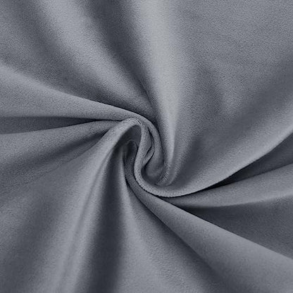 DWCN Grey Velvet Curtains 63 inches Long - Super Soft Tieable Grommet Blackout Thermal Insulated Curtain Panels, Window Drapes for Guest Room/Baby Nursery/Closet,W52 x L63, 2 Panels - color: Grey, size: 52"W x 63"L (Pack of 2)