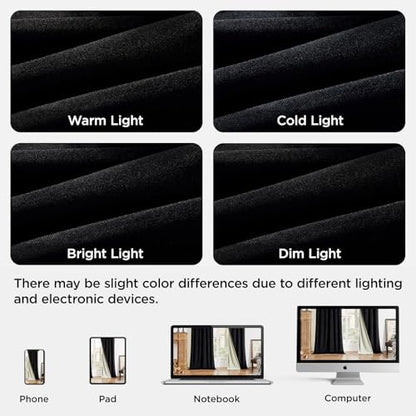 Joydeco 100% Blackout Curtains Velvet Black Out Curtain 96 Inch Drapes - color: Black, size: 42"W x 96"L (Pack of 2)