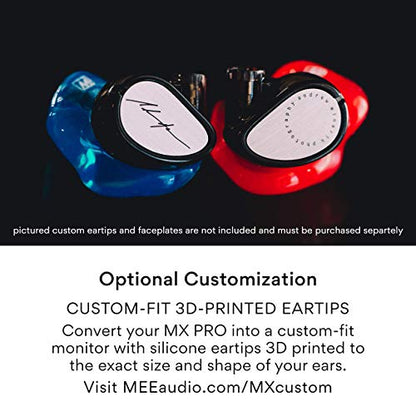 MEE audio Professional MX3 PRO Triple-Driver Hybrid Musician's in Ear Monitor Headphones with Enhanced Midrange and Warm Tonality, Noise Isolating Earphones with Detachable Cables, Black - color: Black, size: MX3 PRO