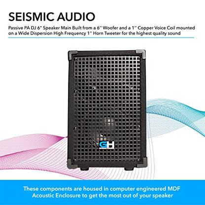 Grindhouse Speakers - GH6L - Passive 6 Inch 2-Way PA/DJ Loudspeaker Cabinet - 400 Watt Full Range PA/DJ Band Live Sound Speaker - size: Single