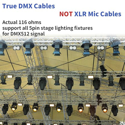SMALL-EYE 5 Pin DMX Cables 50 ft 4-Pack, 4-Core Male to Female - size: 50 feet -4 Packs