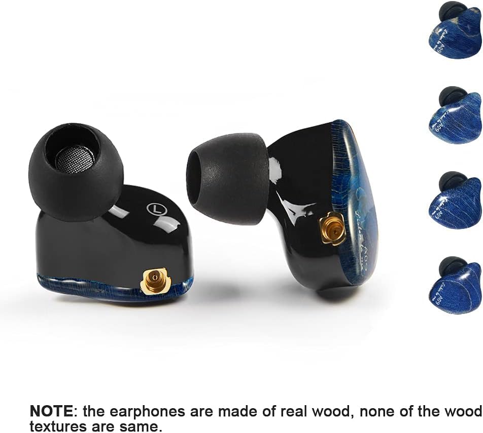 DEMAKE in Ear Monitor with Detachable 3.5mm Cable, with Mic - color: Blue, size: With Mic