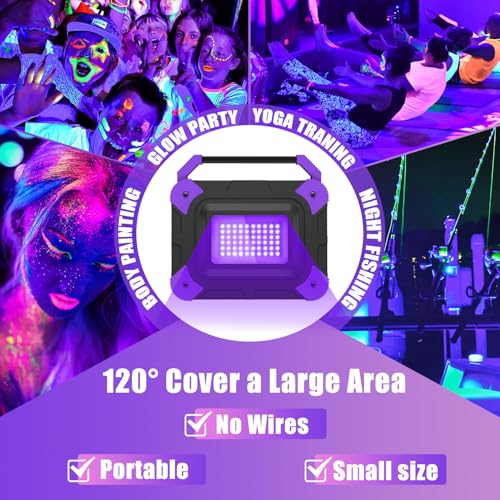 T-SUN LED Black Lights/Black Lights Bar, 2 Pack Blacklight for Party, Body Paint, Stage Lighting, Aquarium, Fluorescent Poster, Glow in The Dark