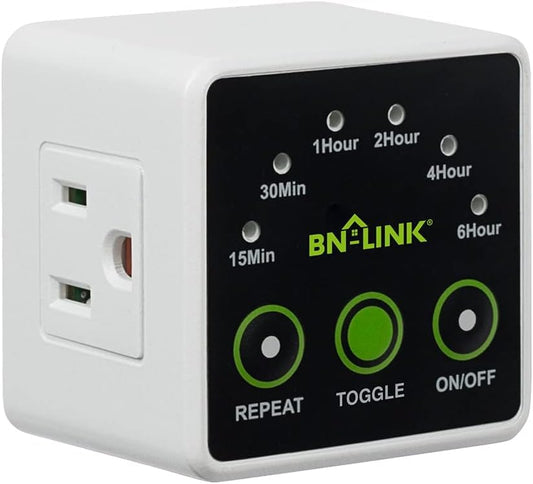 BN-LINK Smart Digital Countdown Timer, Repeat Cycle Timer Outlet, 3-Prong | Electric Timer Plug for Lamps, Light and Home Appliances, 15A/1875W 1/2HP - style: Repeat Countdown Timer