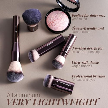Makeup Brushes BS-MALL Professional Makeup Brush with Travel Case, Includes Foundation, Powder, Concealer, Lip & Eyeshadow Brushes for Daily Use & Versatile Occasions All-aluminum tube - color: Coffee