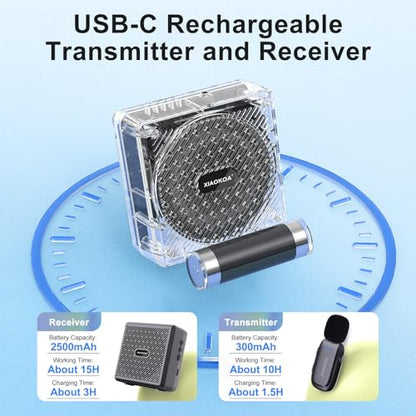 Wireless Lavalier Microphone with Voice Amplifier for Teachers | Bluetooth Speaker with Lapel Mic, Charging Portable Mini Mics, 2.4G Clip Microphones System for Tour Guides Fitness Meetings - color: K5-B
