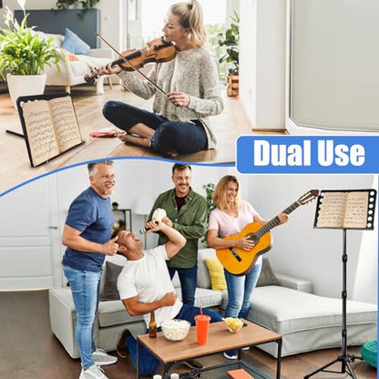 70" Sheet Music Stand with Light & Phone Holder, Portable Music Stand for Sheet Music High Stability, Height Adjustable Music Sheet Stand with Carrying Bag, Music Book Holder（33-70inch - size: 33-70inch