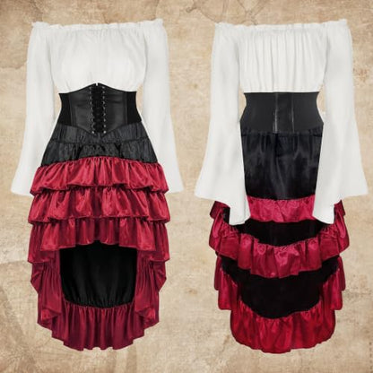 Pirate Costume Women Outfits Renaissance Halloween Costume | Also dress up for Steampunk / Renaissance/ Gypsy Costume - color: White, size: Medium