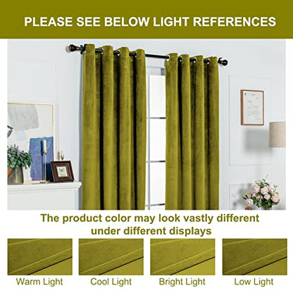 Grommet Window Curtains Drapes Blackout Drape Panels Lights Blackout Window Treatment Curtain Sets 2 Panels 52Wx84L Inch Olive Green - color: Olive Green, size: 84"W x 52"L (Pack of 2)