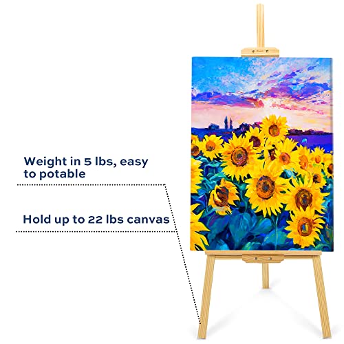 finenolo Wooden Easel Stand for Painting, 45" Adjustable Height Folding Art Easel for Canvas, Drawing, Wedding Signs & Posters, Ideal for Adults, Artists, Beginners, Students & Kids | Painting easel for canvas, drawing, wedding signs & posters, ideal for