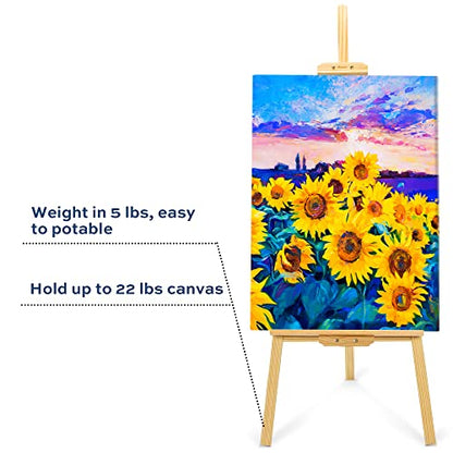 finenolo Wooden Easel Stand for Painting, 45" Adjustable Height Folding Art Easel for Canvas, Drawing, Wedding Signs & Posters, Ideal for Adults, Artists, Beginners, Students & Kids | Painting easel for canvas, drawing, wedding signs & posters, ideal for