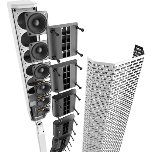 Electro-Voice Evolve 30M Portable Powered Column Loudspeaker System, White (F.01U.366.322) Bundle with Cover for Evolve 30M, Polsen M-85 Pro Microphone, Kellards Mic Stand, and XLR-XLR Cable