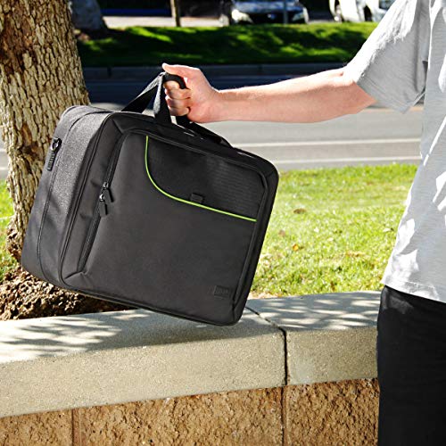 USA Gear DJ Mixer Travel Travel Bag Fits Yamaha MG10XU, MG06X, Mackie Mix8 8-Channel, Behringer Xenyx Q502USB, Adapters, Headphones, Laptops - Customer Interior, Water Resistant Exterior (Green) - color: Green