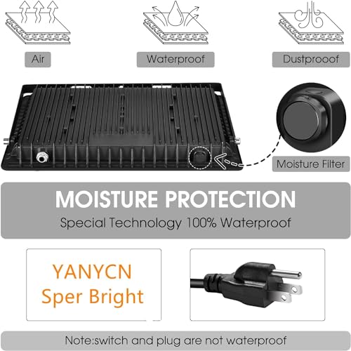 YANYCN 2 Pack 50W Warm White Led Flood Lights Outdoor,3000K Super Bright 7500LM Security Lights with Plug,Exterior IP66 Waterproof FloodLight for Basketball Court, Yard, Garden, Playground - color: 3000K 50W led flood light 2 pack