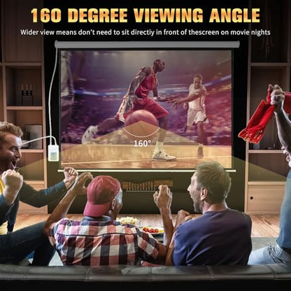 DINAH 84 Inch Electric Projector Screen with Remote | Automatic Air Indoor Drop Down, Motorized, 4K 3D HD Projection, For Movies - size: 84" Diagonal (16:9)