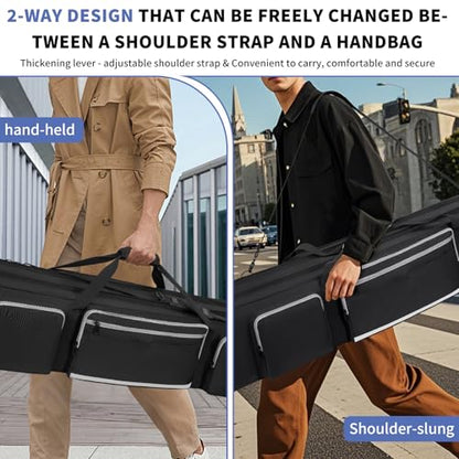 Tripod Carrying Case, 50.8" Heavy Duty Tripod Bag with Padded Divider | Light Stand Bag Dual Zipper Photo Studio Equipment Large Carrying Bag for Tripod, Monopods, Mic Stand, Tent Pole, Boom Stands - size: 50.8 x 9.4 x 9.8 IN