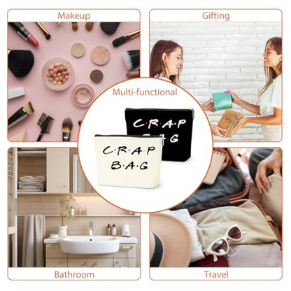 2 PCS Friend Gifts Makeup Bag, Best Friend Birthday Gifts Cosmetic Bag | Funny Friends Theme Cosmetic Bags, Christmas Graduation Friendship Gifts for Women Men Best Friends Mom, Black White - color: Multicolor 0082
