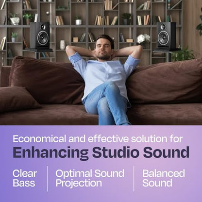 Studio Monitor Isolation Pads Premium Acoustic Foam Elevates Audio Ideal for 5 Inch Speakers Enhanced with Vibredux HD Foam for Superior Isolation - size: For 5″ Monitors