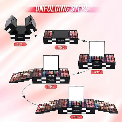 148 Colors Makeup Pallet,Professional Makeup Kit for Women Full Kit,All in One Makeup Sets for Women&Beginner,include Eyeshadow,Lipstick,Eyeliner,Concealer,makeup brush(045 Set-Black) - color: 045 set