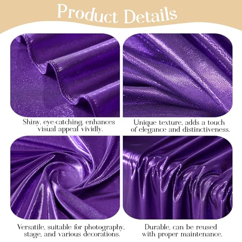 10x10ft Purple Backdrop Curtains Wedding Party Glitter Sequin Curtain Backdrop Fabric Shimmer Drapes Backdrop Bridal Baby Shower Birthday Christmas Photoshoot Background Photography 5x10FT，2 Panels - color: Purple, size: 10ft X 10ft(2 Panels 5ft X 10ft)