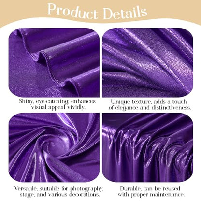 10x10ft Purple Backdrop Curtains Wedding Party Glitter Sequin Curtain Backdrop Fabric Shimmer Drapes Backdrop Bridal Baby Shower Birthday Christmas Photoshoot Background Photography 5x10FT，2 Panels - color: Purple, size: 10ft X 10ft(2 Panels 5ft X 10ft)