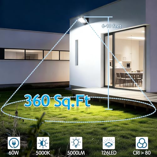 60W LED Outdoor Wall Lights 360° Rotatable 5000K IP65 - size: 60W-1 Pack