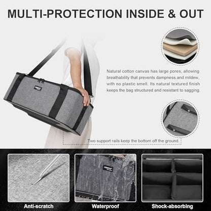 FOMITO Photography Lighting Equipment Bag, Padded Studio Light Carrying Case for Light Stands, Mini Softboxes, LED Lights & Camera Accessories, Adjustable Dividers, Travel Storage Bag 21.2"x12.2"x9.2" - size: S20/21.2"x12.2"x9.2"